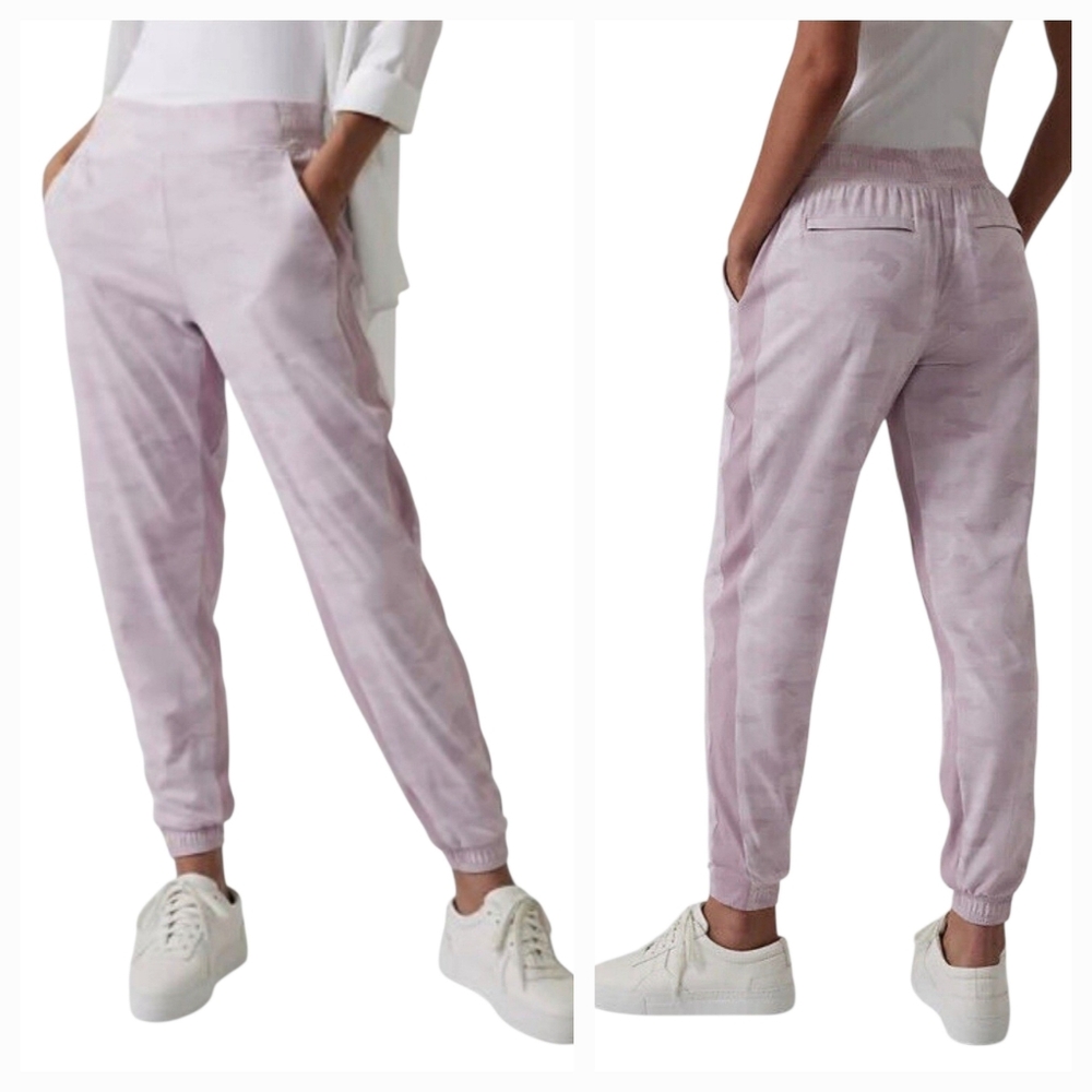 Athleta Brooklyn Camo‎ Lined Joggers Lux Shasta Purple